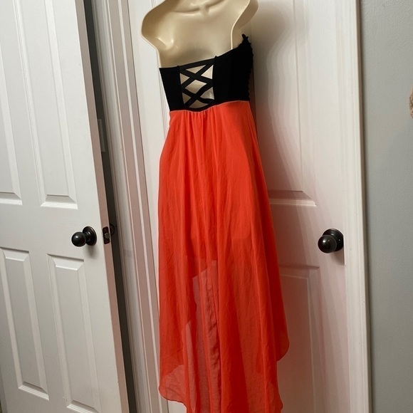 Windsor Strapless High Low Backless Dress Pink Black Small - Picture 8 of 9
